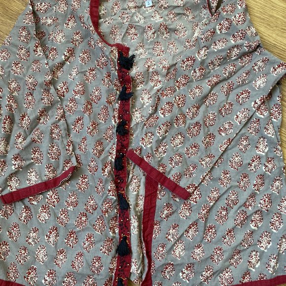 Authentic Handblock Cotton Jacket from INDIA - Picture 1 of 3